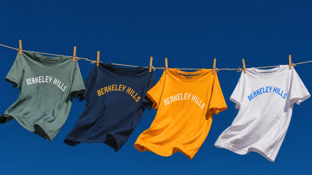 Berkeley Hills tees on a clothesline
