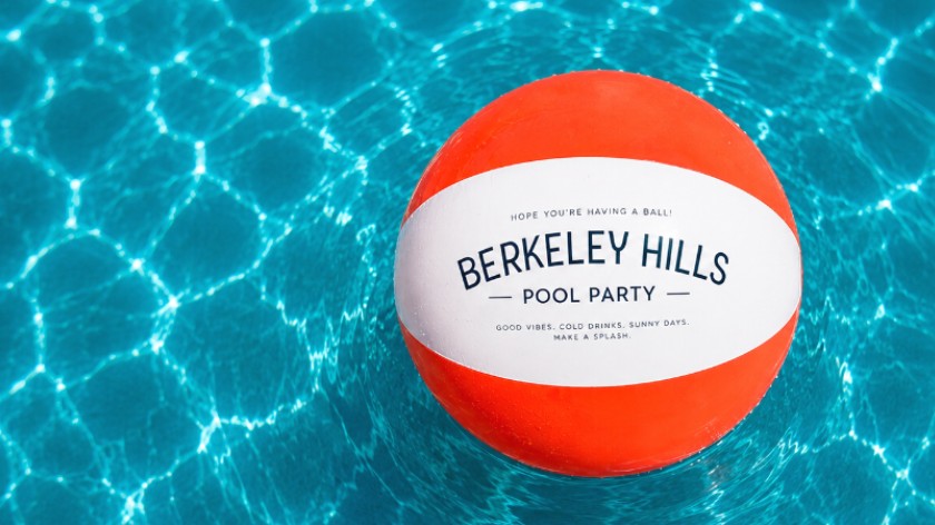 Berkeley Hills pool party beach ball