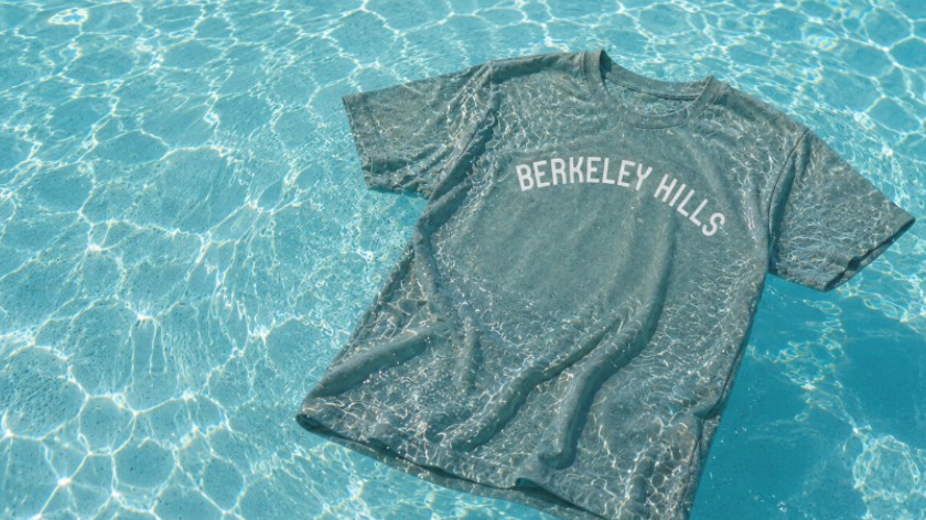 Berkeley Hills tee floating in a pool